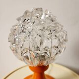 Vintage space age tafellamp uit de jaren 60 met lampenkap in glas