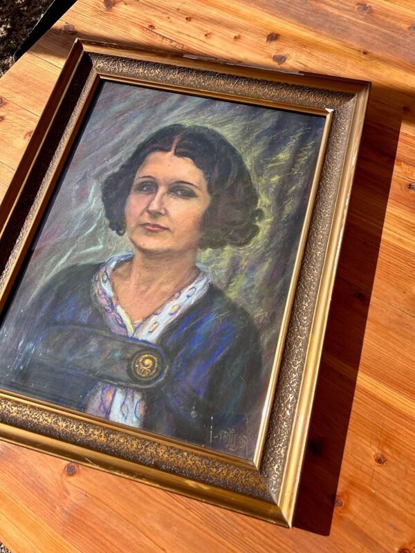 Tableau portrait à la pastel