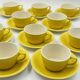 Service 10 tasses jaune Boch Belgique vintage