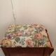 Wooden and fabric footrest with 2 drawers and book rack