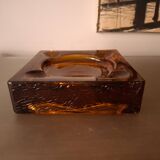 Cendrier , vide poche en verre souffle vintage 70's