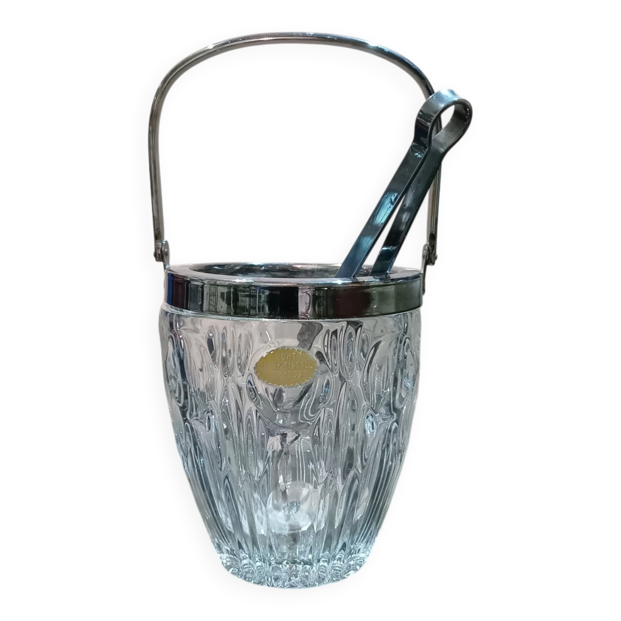 Sheffield crystal ice bucket, 1960s