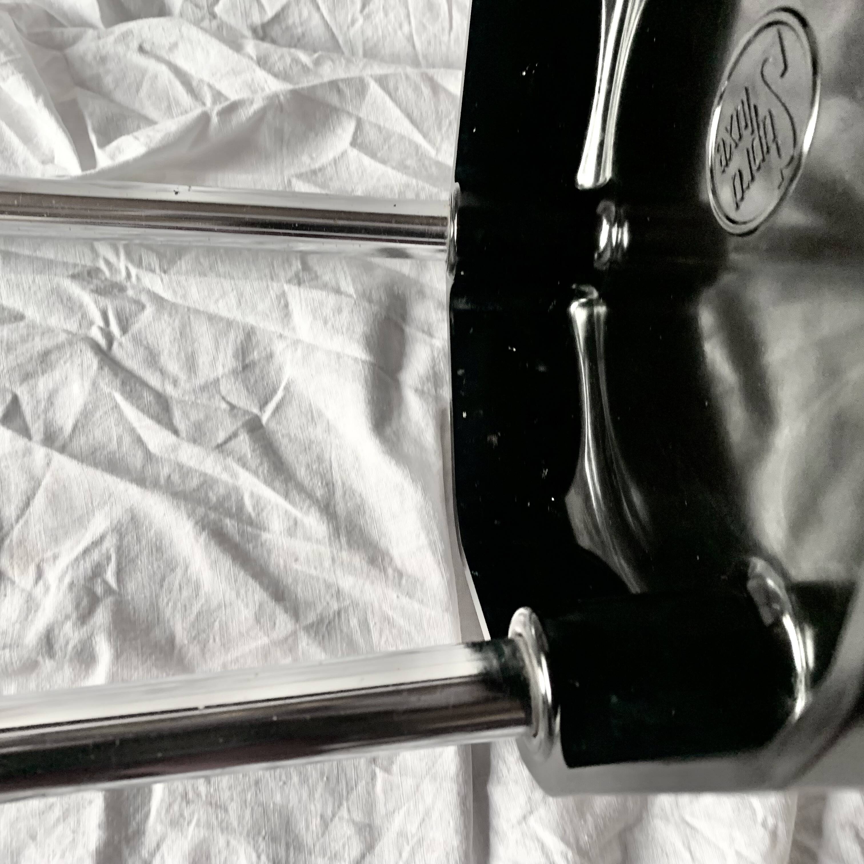 Vintage stool in black Bakelite and chrome metal Supra Luxe