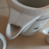 Coffee set in earthenware of Saint Amand décor Touraine eight cups