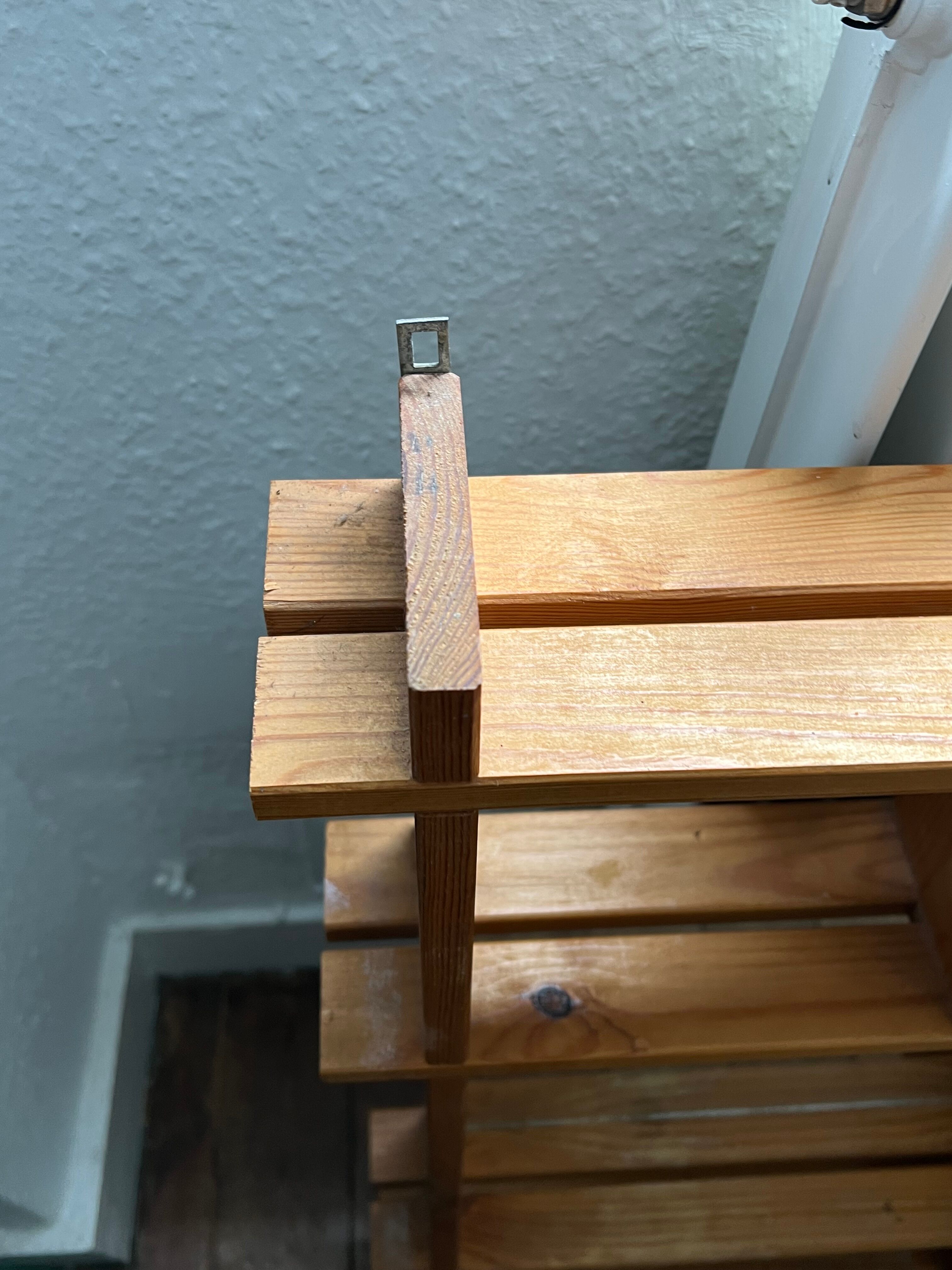 Mirror shelf in blond pine 80s