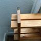 Mirror shelf in blond pine 80s