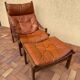 Fauteuil vintage « Hunter » avec ottoman par Torbjørn Afdal, années 1960, Norvège