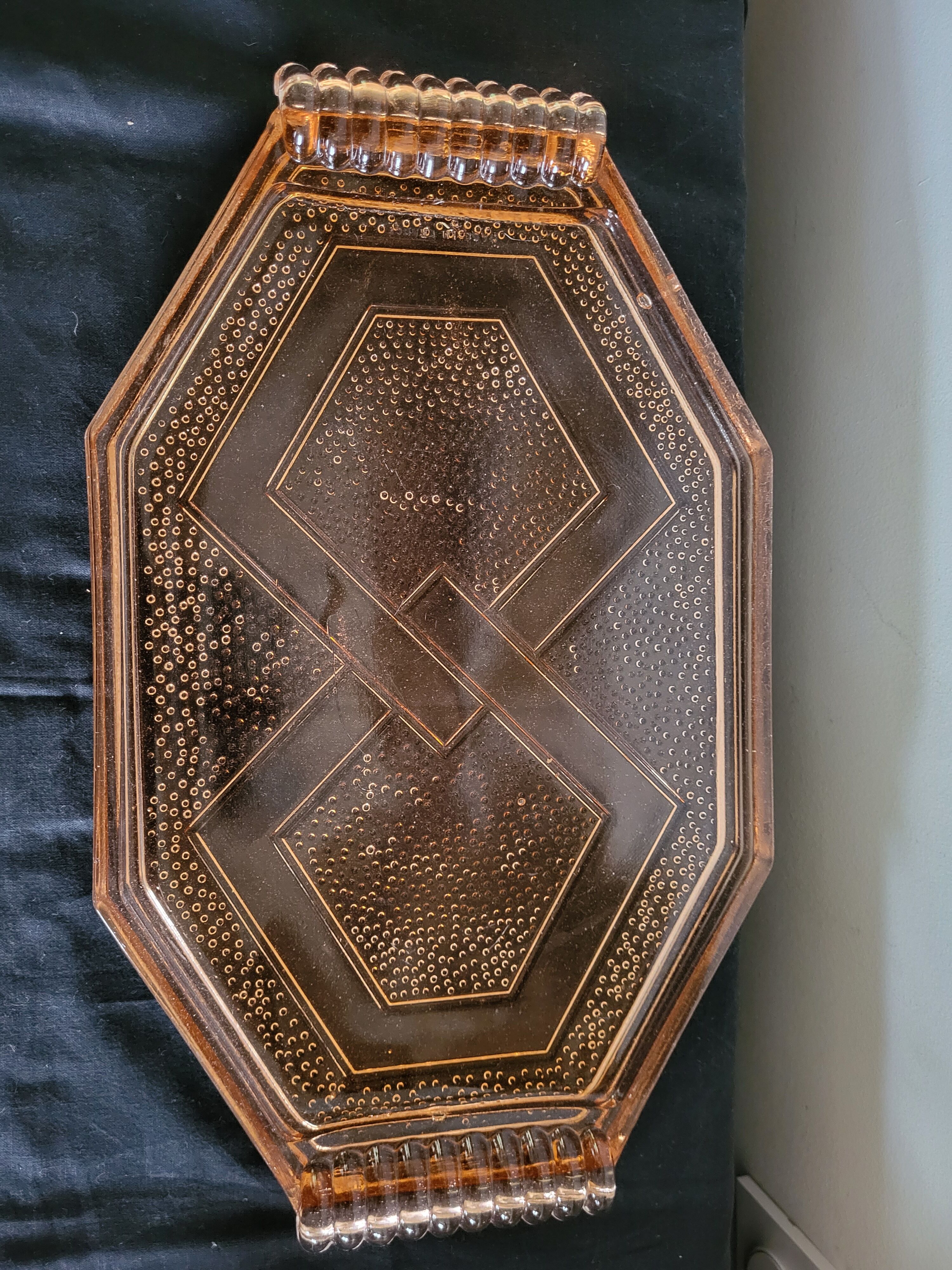 Art Deco Pink Glass Coffee Set