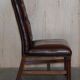 Pair of vintage leather Chesterfield accent chairs