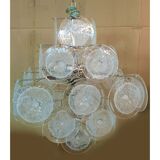 TRANSPARENT AND PULEGOSO “DISKS” MURANO GLASS CHANDELIER