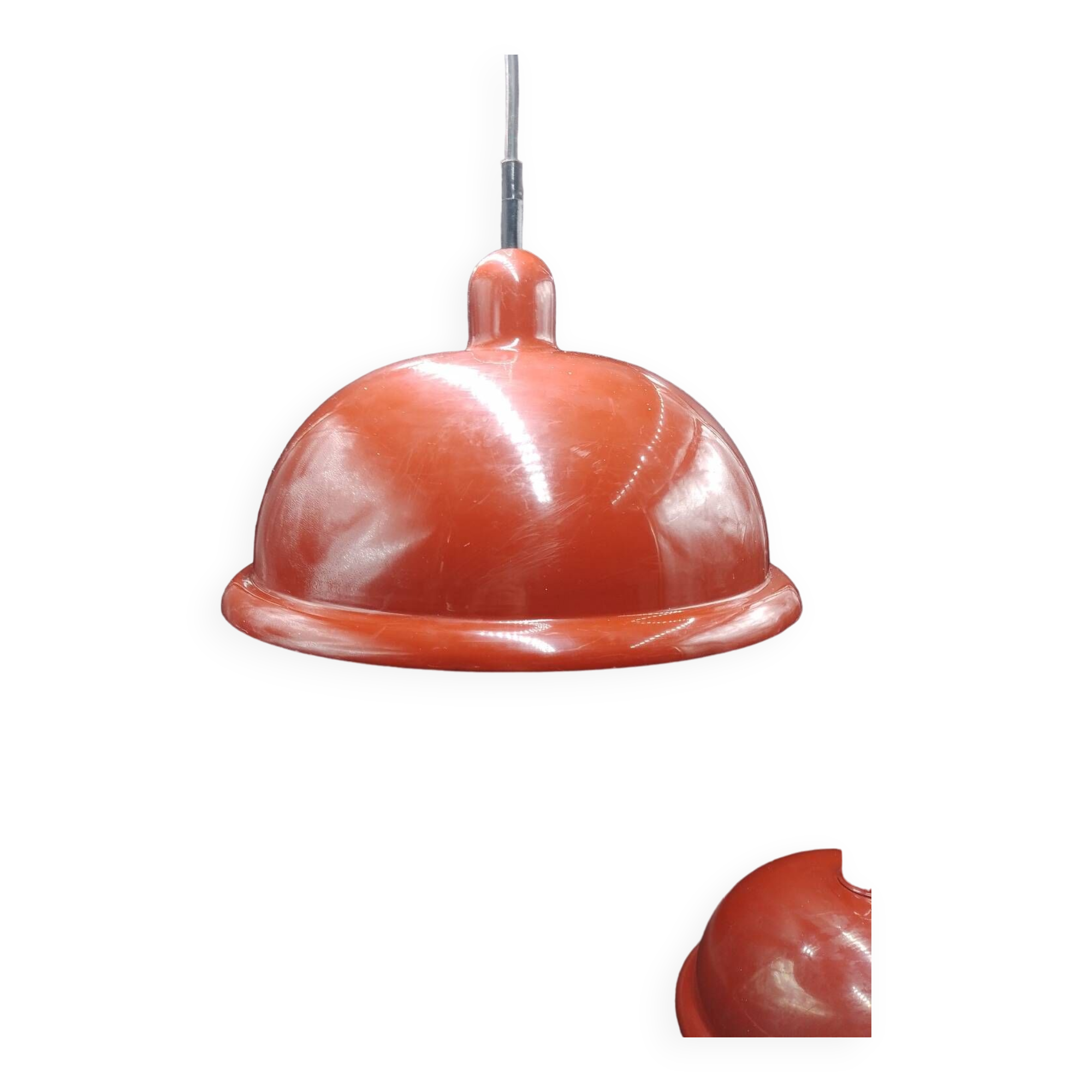 Rare x2 Lita pendant light design industrial lamp factory sheet metal 1960/70 loft