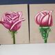 Pair of floral canvas
