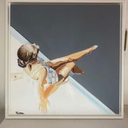 Peinture femme assise