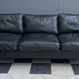 black leather Tecta -seat sofa by Hans Konecke 1960s