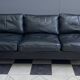 black leather Tecta -seat sofa by Hans Konecke 1960s