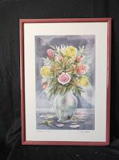Summer bouquet / 53x38 cm Jean Yves Chavais / framed / under glass