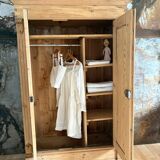 Armoire lingère bois brut