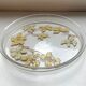 Plateau plat verre émaillée art nouveau floral signé Chaf école Nancy