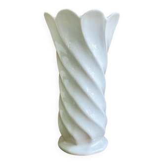 Vintage white earthenware vase