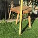 Tabouret bois sculpté tripode déco