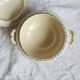 Soupière terre de fer gien cactus blue porcelain opaque old 19 th earthenware