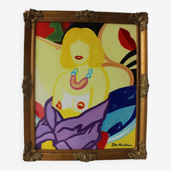 Peinture des années 1970 d’après Tom Wesselmann « Monica » Pop Art Oil Piainting