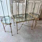 Tripartite coffee table attributed to Maison Baguès.