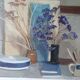 Pierre Marie Rudelle. Blue still life. Oil on cardboard.