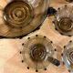 Art Deco glass dessert service, 1 cup and 7 cups