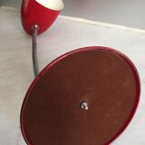 Lampe bauhaus métal laqué rouge&flexible chromé/c1950/design vintage