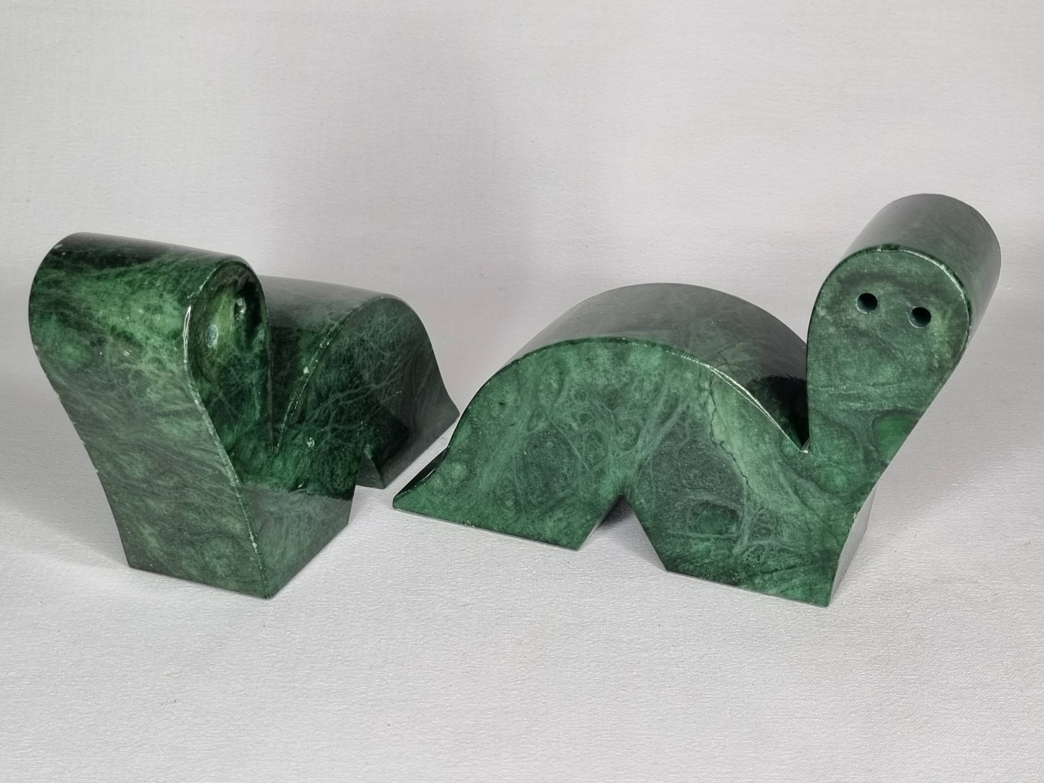 Pair of alabaster bookends, Italian design, vintage 16 cm