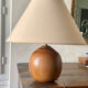Carved solid wood lamp, vintage Art Deco 1930