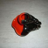 Red and black Vallauris candle holder