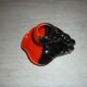 Red and black Vallauris candle holder