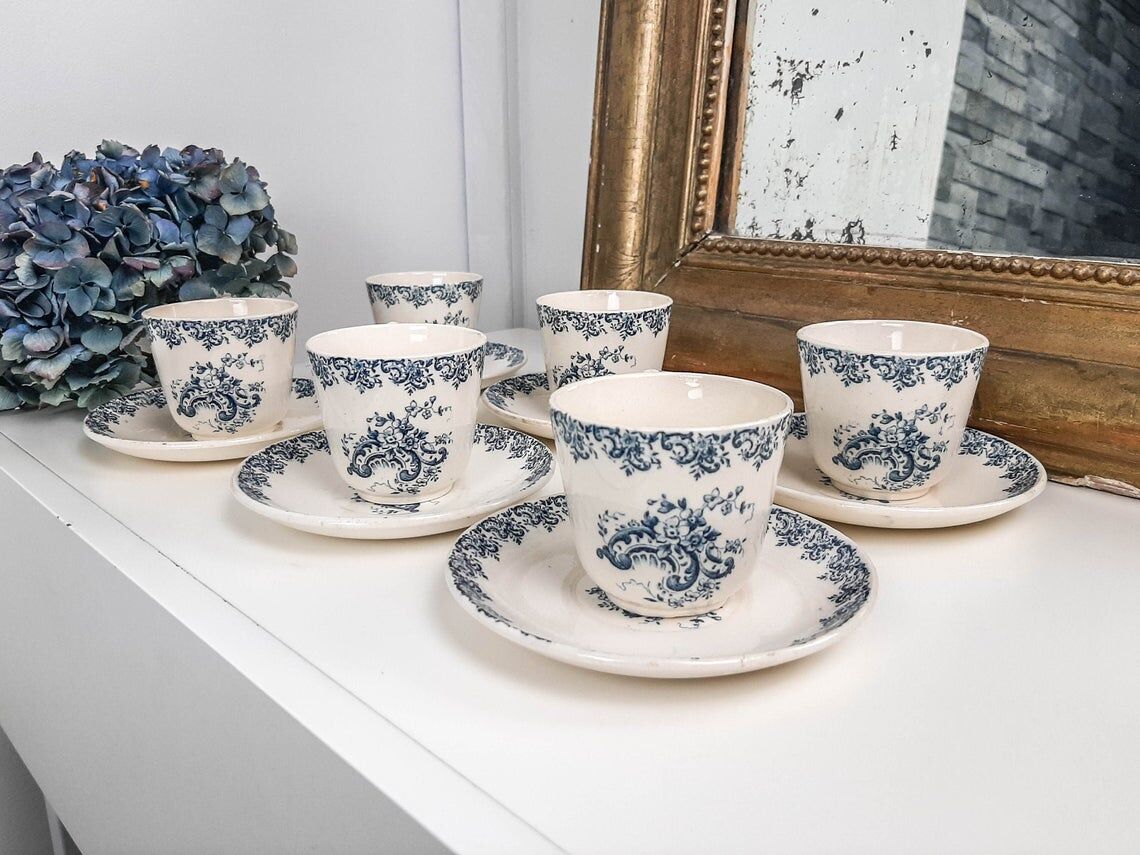 Gien earthenware coffee service, Terre de fer