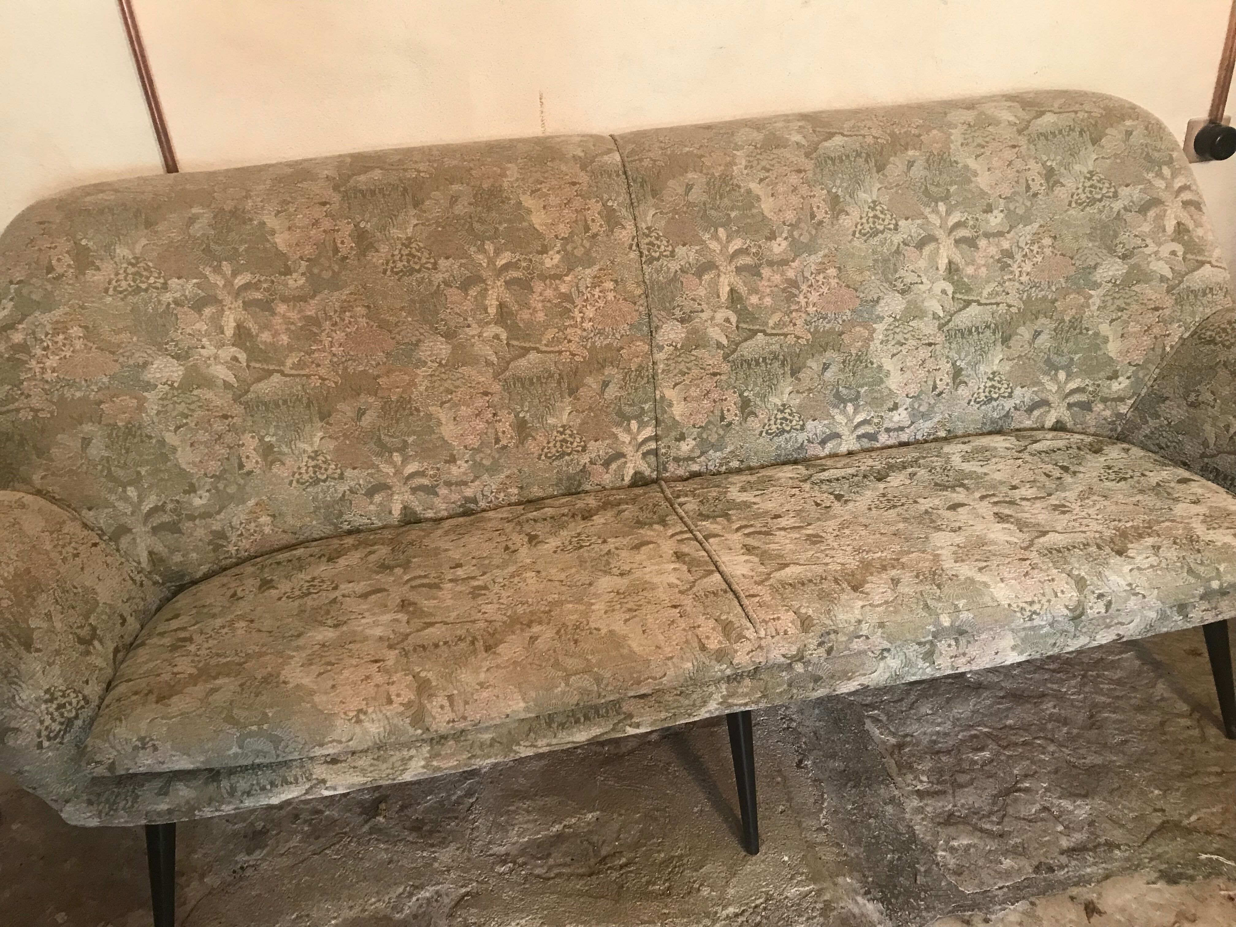 Vintage bench 1940-60's shape basket compass feet