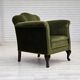 Fauteuil danois des années 1950, velours vert, pieds en frêne.