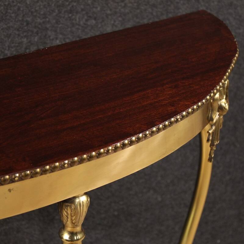 20th century Italian gilded brass console table