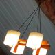 Lustre vintage scandinave en teck et perspex