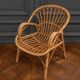 Suite of three rattan armchairs 1960 with original patina