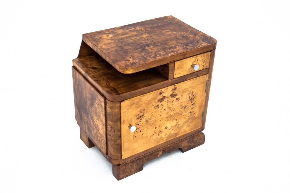 Art deco bedside tables, poland, 1950s