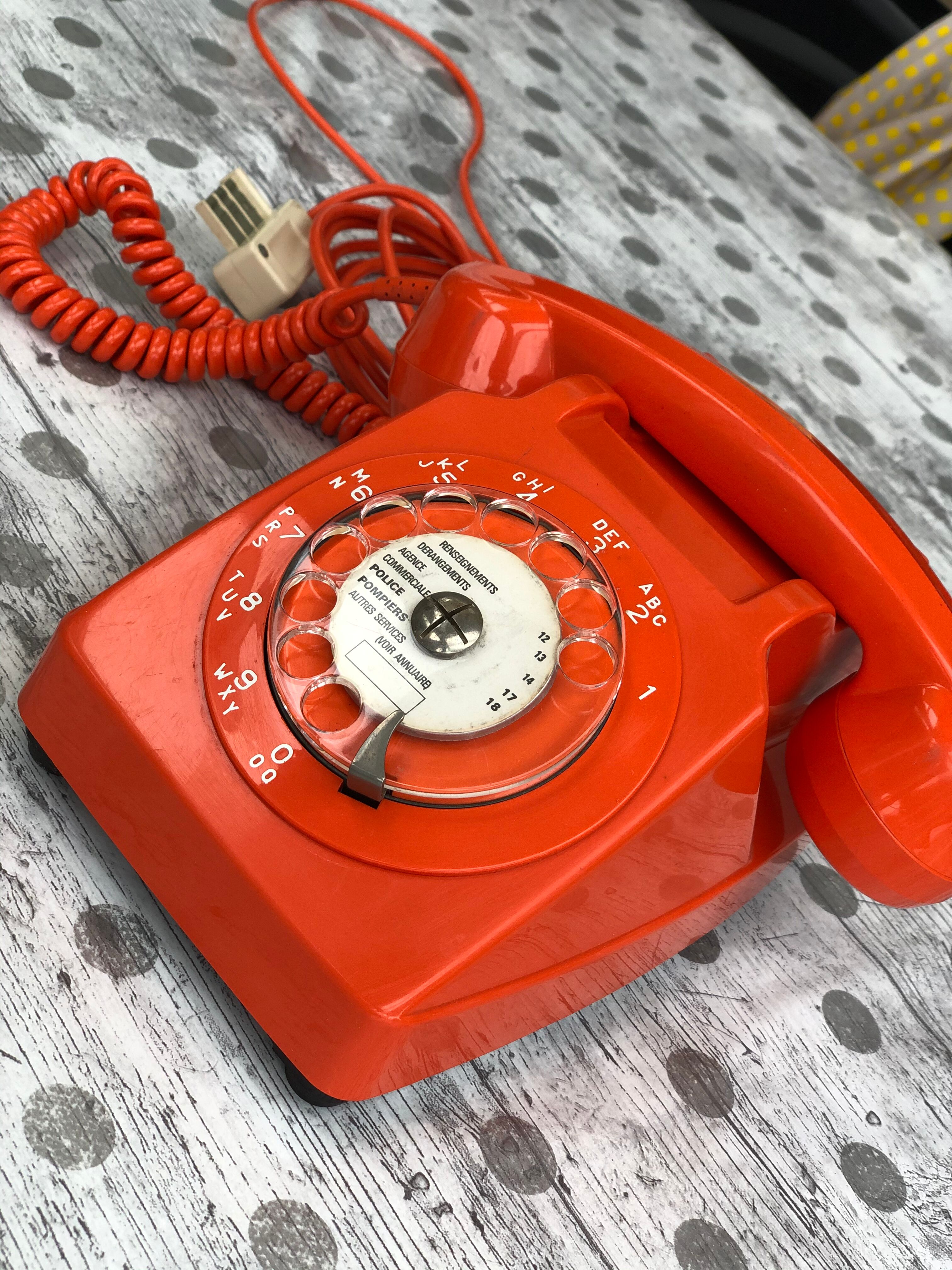 Vintage orange phone