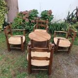 Charles Dudouyt coffee table and 4 armchairs