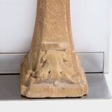 Manteau de cheminée Maison Jansen acier brossé pierre de taille 1968