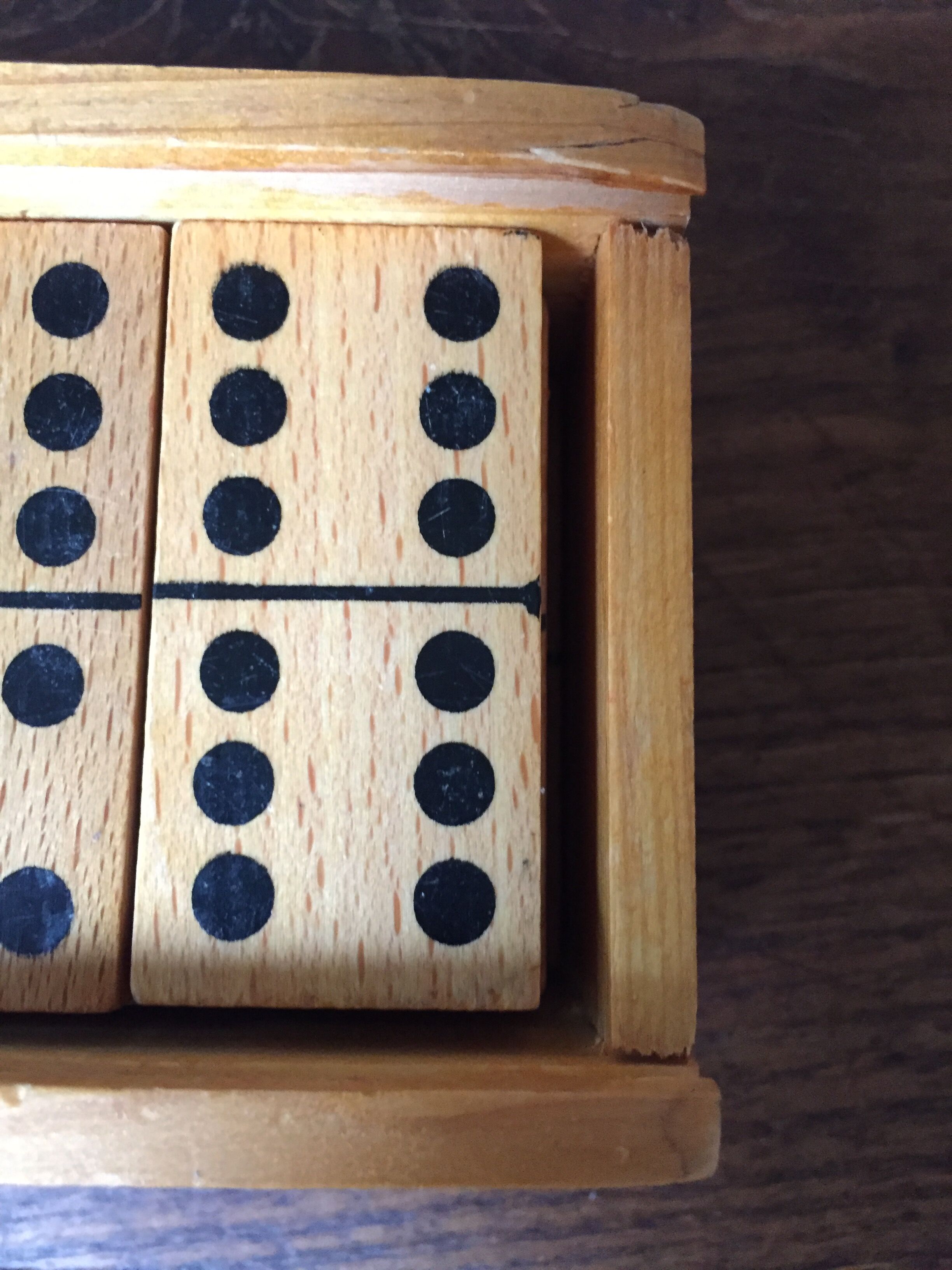 Old wooden dominoes game