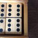 Old wooden dominoes game