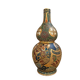 Satsuma Meiji period: Polychrome and gilded ceramic gourd vase