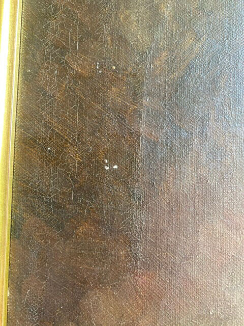 Ancient painting, dead nature with dahlias, signed, dated, late 19th century