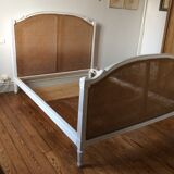Lit ancien style Louis  XVI double canage 2 personnes