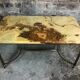 Coffee table in brass and onyx vintage 1960
